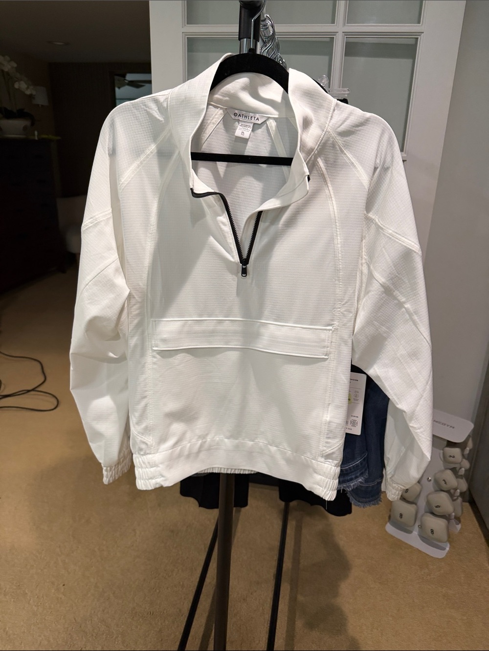 Athleta Boundless Pullover - White Half-Zip Jacket